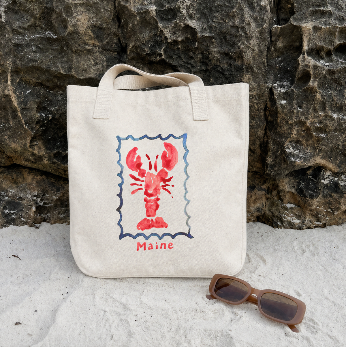 Maine Lobster Stamp Tote Bag