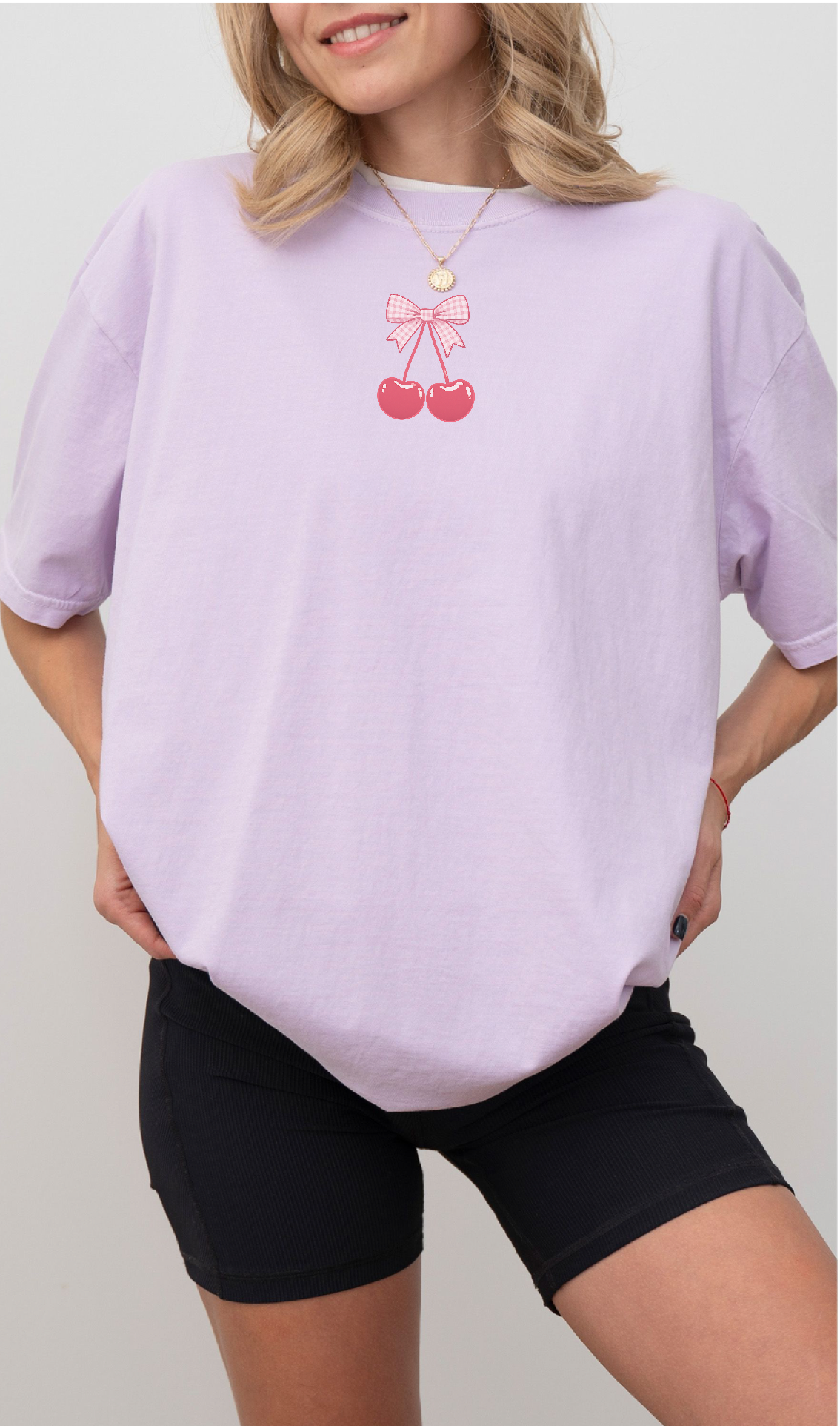 Cherry Bow T-Shirt – Cute Pink Cherry Graphic Tee