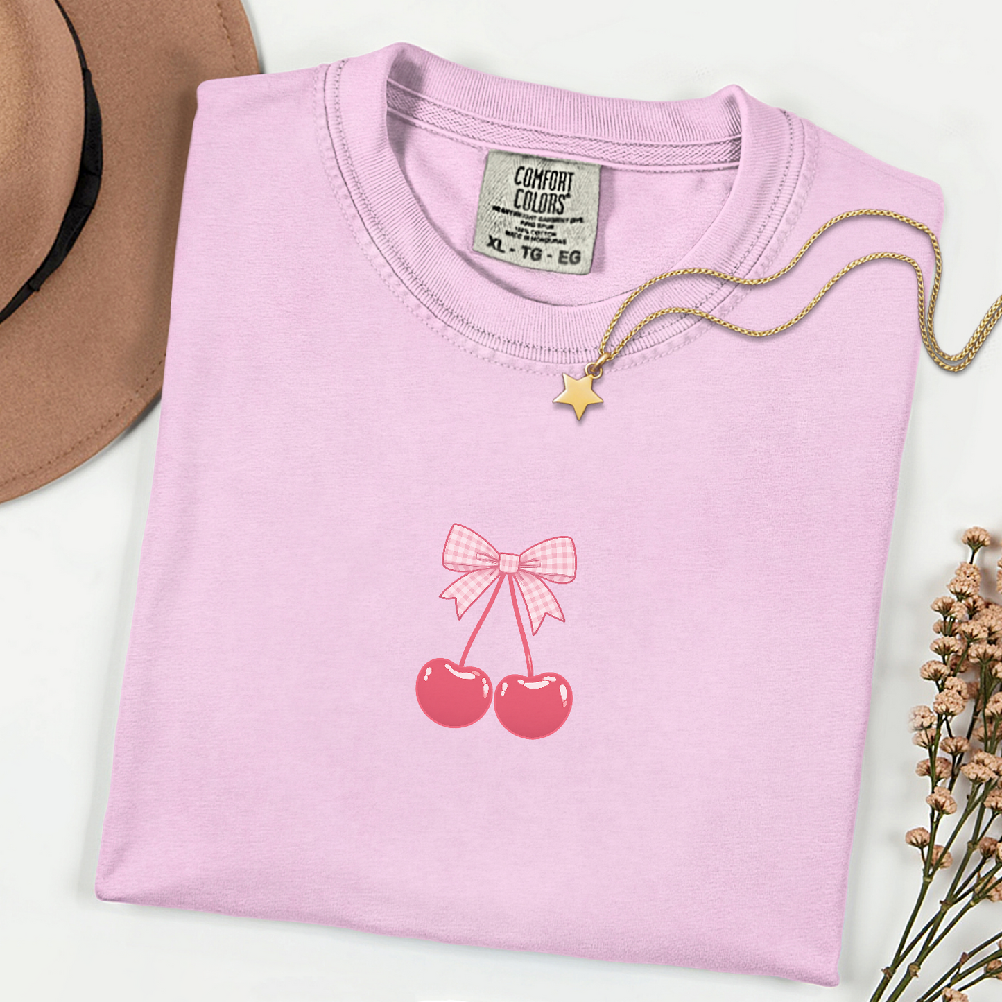 Cherry Bow T-Shirt – Cute Pink Cherry Graphic Tee