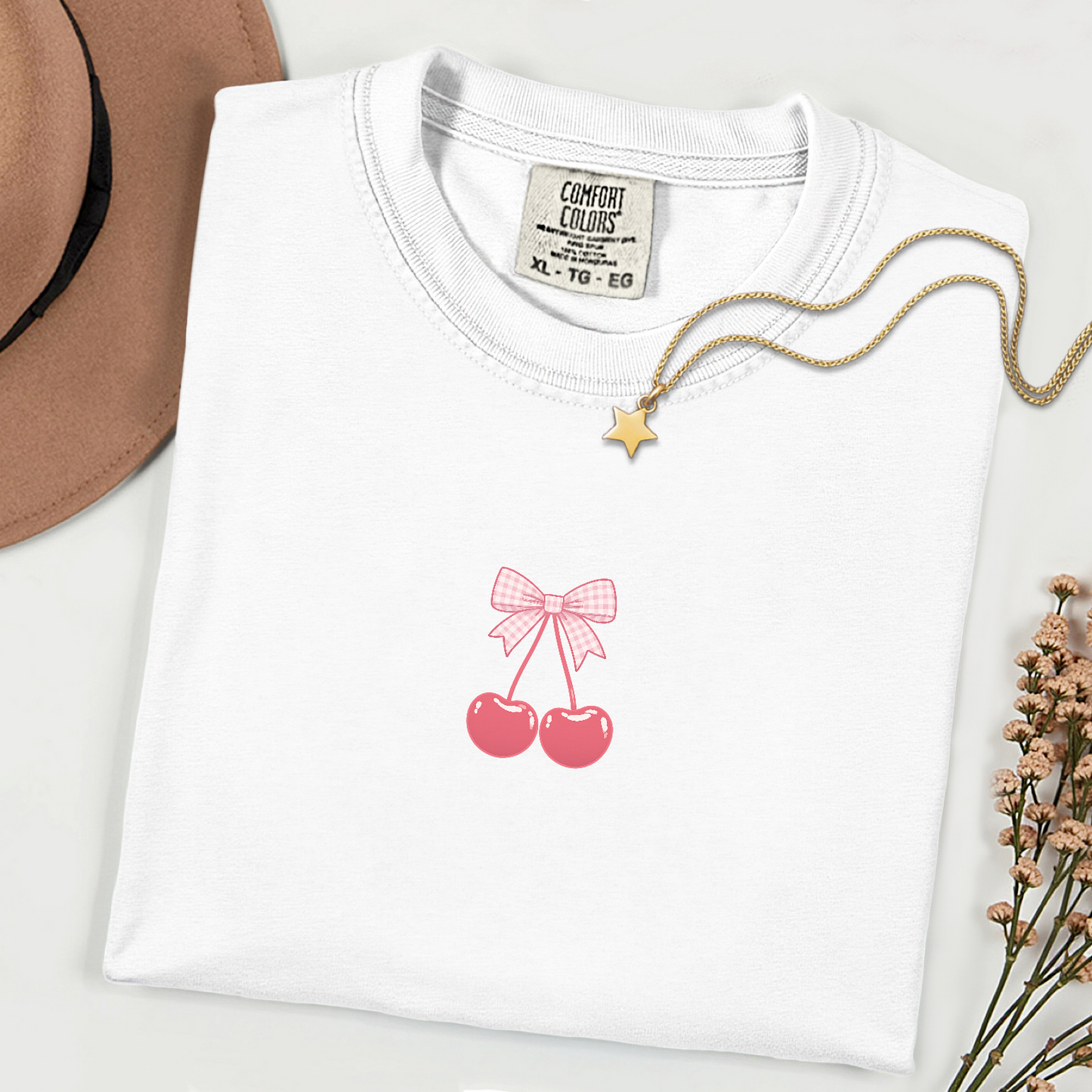 Cherry Bow T-Shirt – Cute Pink Cherry Graphic Tee