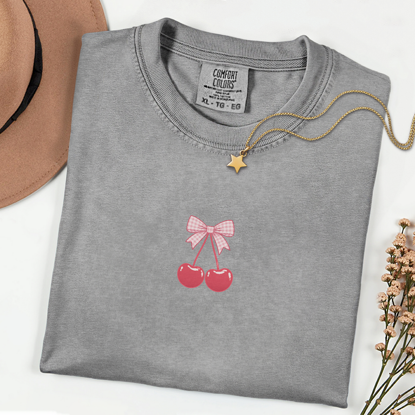 Cherry Bow T-Shirt – Cute Pink Cherry Graphic Tee