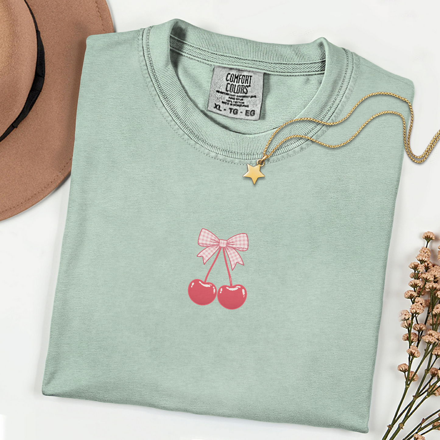 Cherry Bow T-Shirt – Cute Pink Cherry Graphic Tee