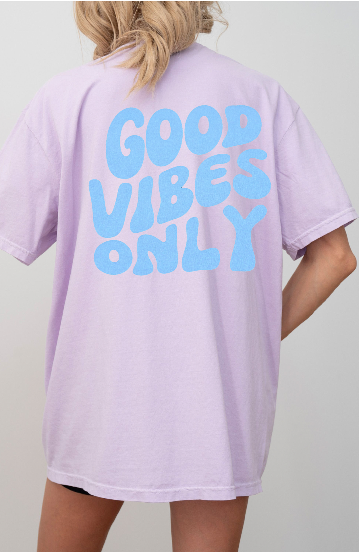 Good Vibes Only T-Shirt — Retro Blue Graphic Tee