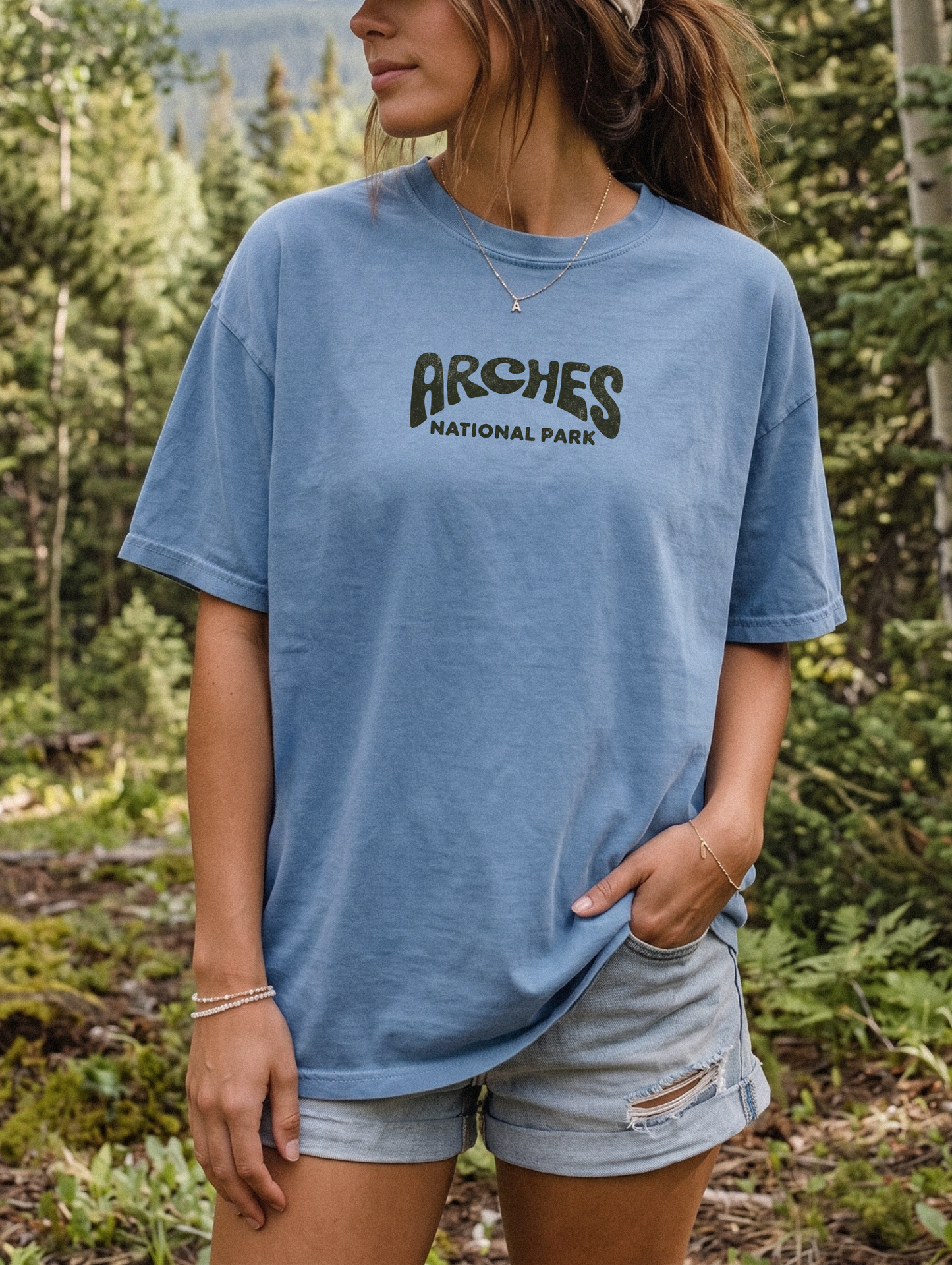 Arches National Park Graphic T-Shirt — Desert Arch Illustration Tee