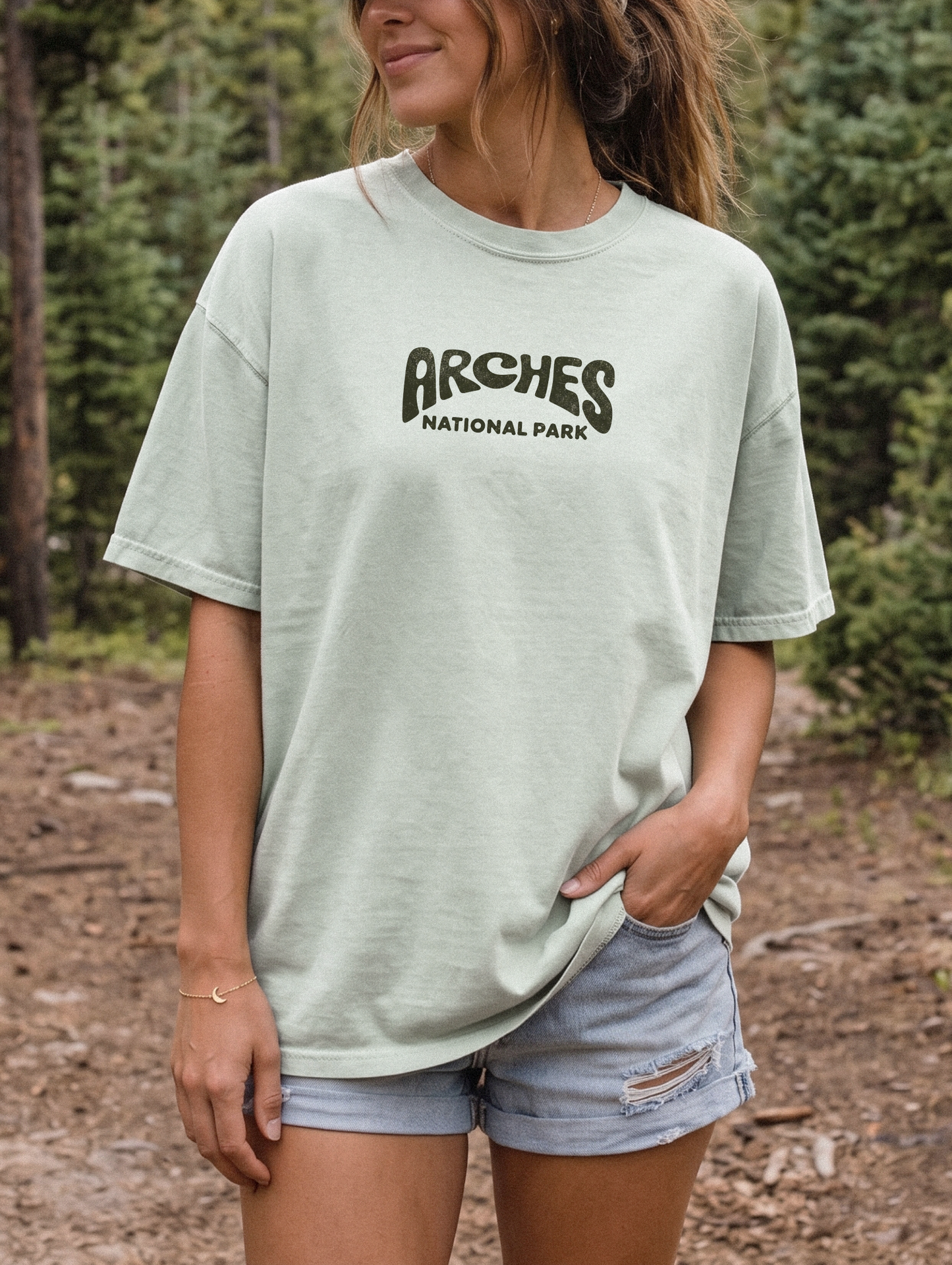 Arches National Park Graphic T-Shirt — Desert Arch Illustration Tee