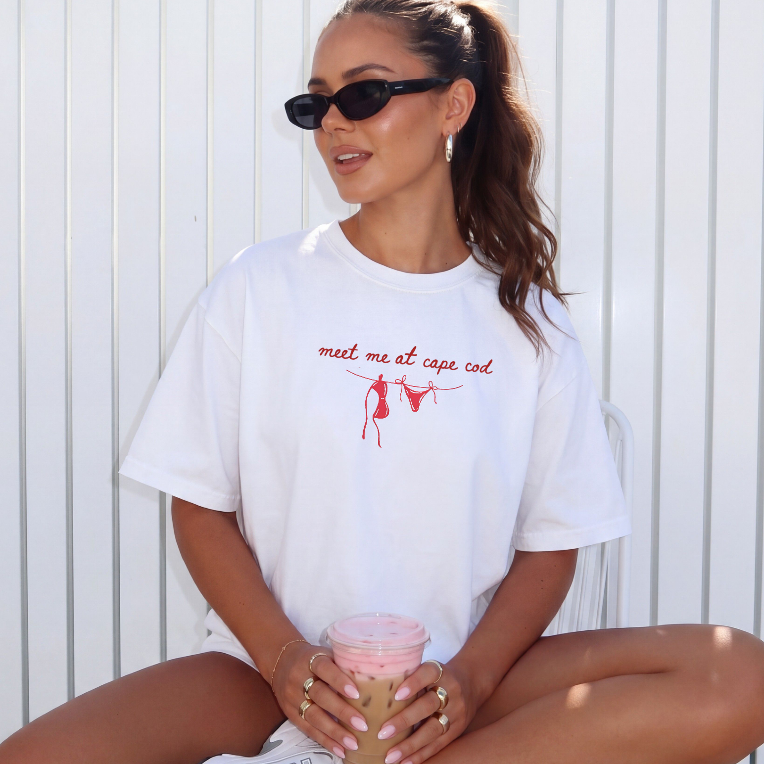 Meet Me At Cape Cod T-Shirt in White – Couples Vacation design