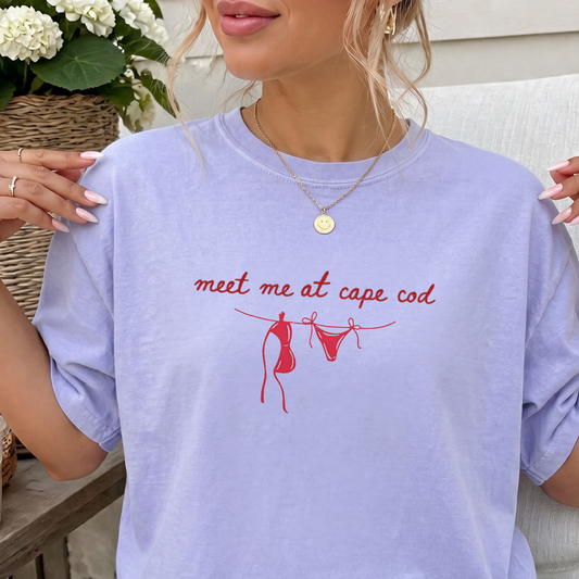 Meet Me At Cape Cod T-Shirt in Orchid – Couples Vacation design