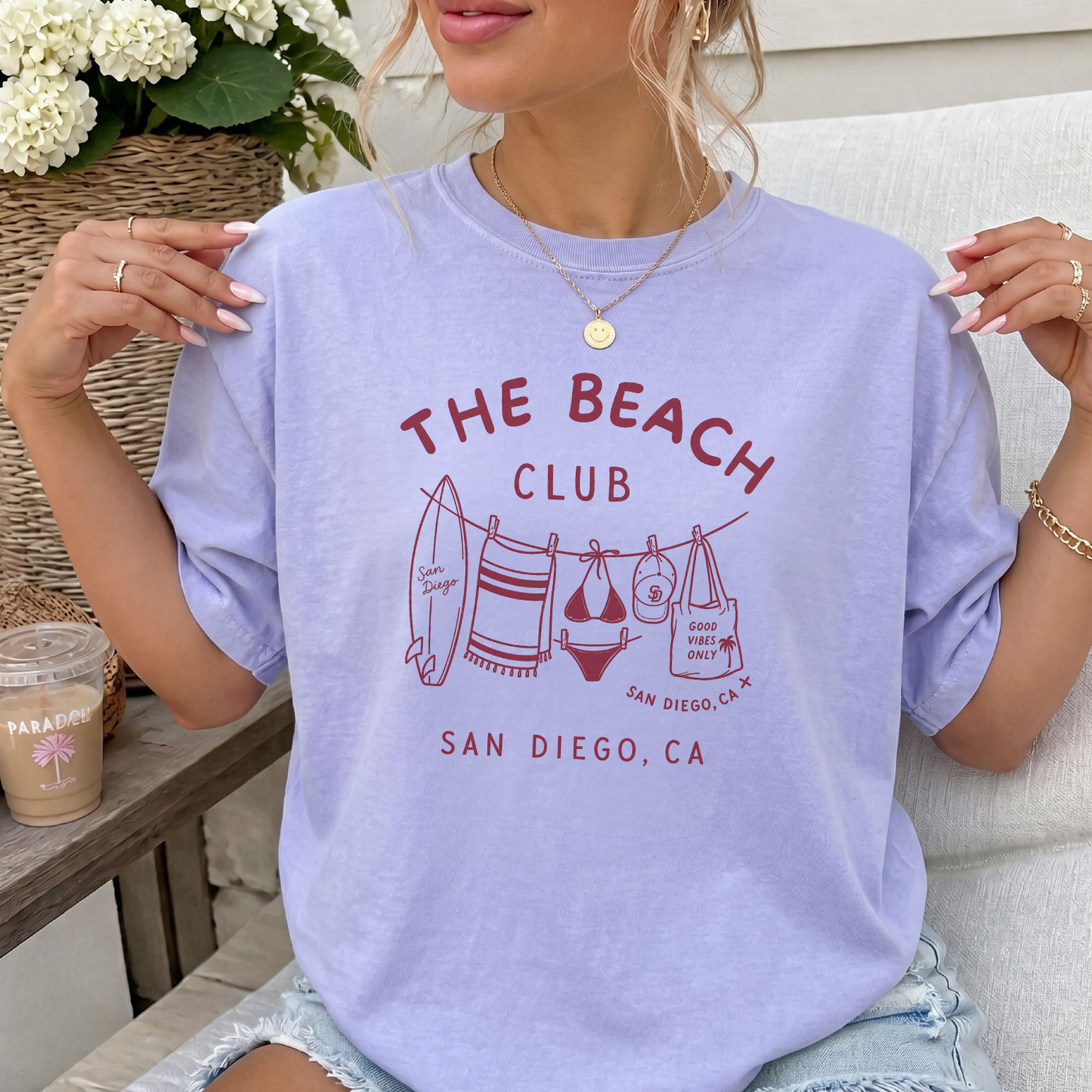 The San Diego Beach Club T-Shirt in Orchid – Casual Summer design