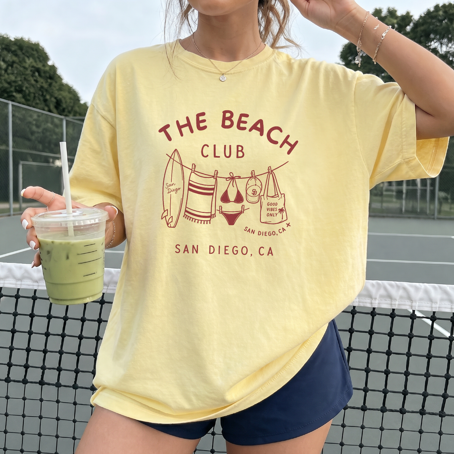 The San Diego Beach Club T-Shirt – Casual Summer design, front view