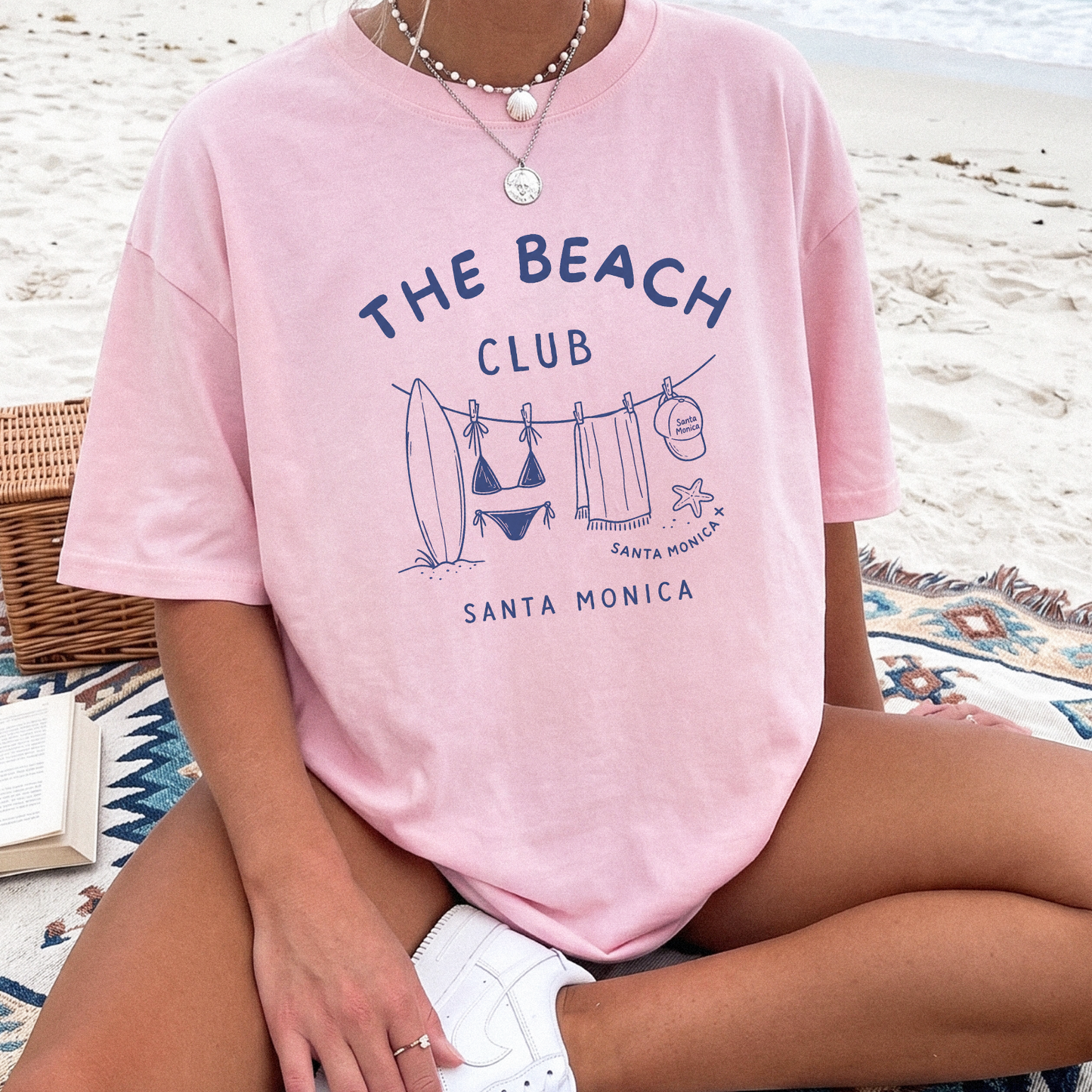 Santa Monica Beach Club T-Shirt in Blossom – Casual Summer design