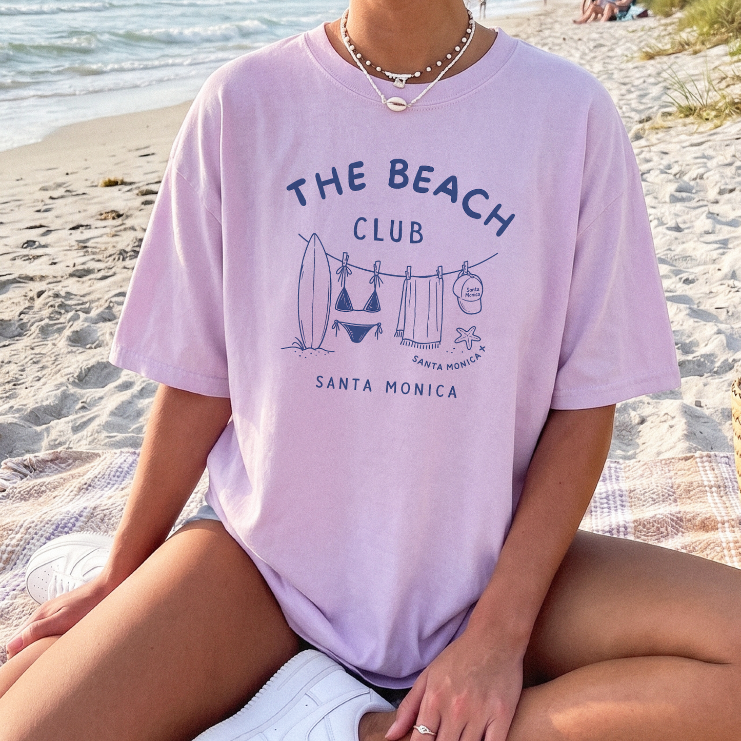 Santa Monica Beach Club T-Shirt in Orchid – Casual Summer design