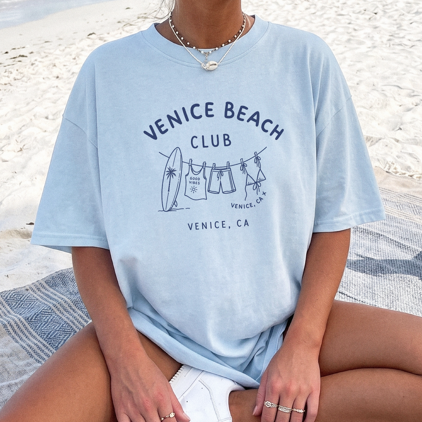 Venice Beach Club T-Shirt in Chambray – Casual Beach design
