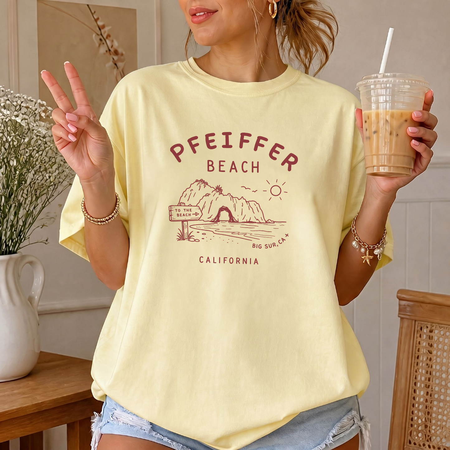 Pfeiffer Beach California T-Shirt – Casual Summer design, front view