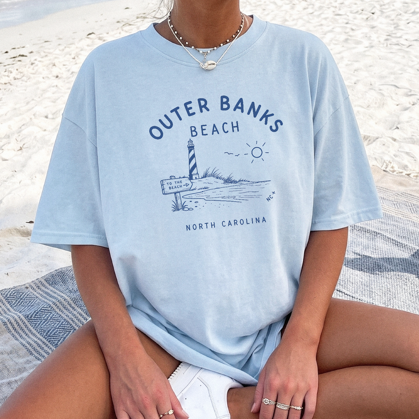 Outer Banks Beach T-Shirt in Chambray – Casual Beachwear design