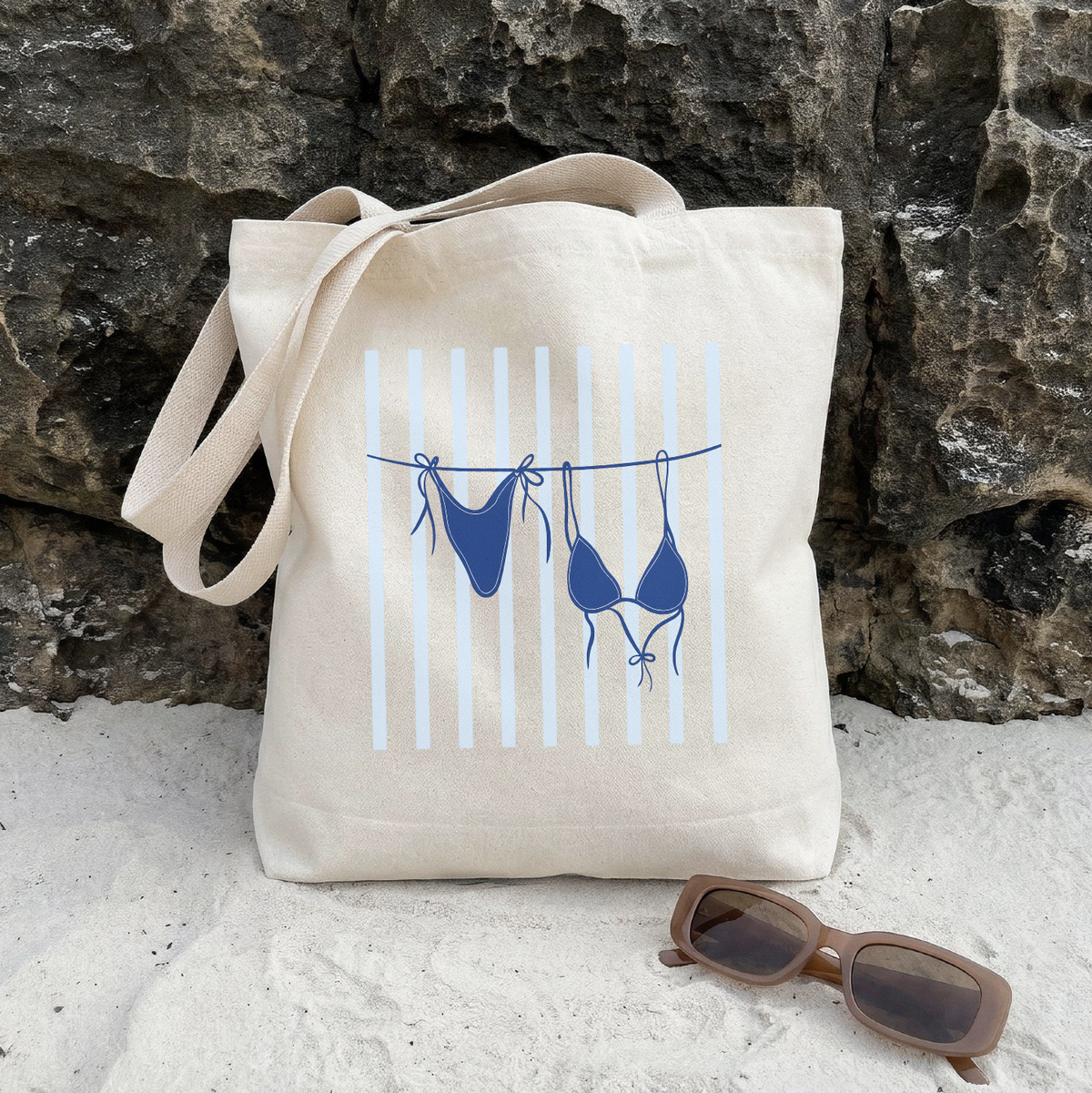 Bikini Tote Bag Nautical Navy Edition