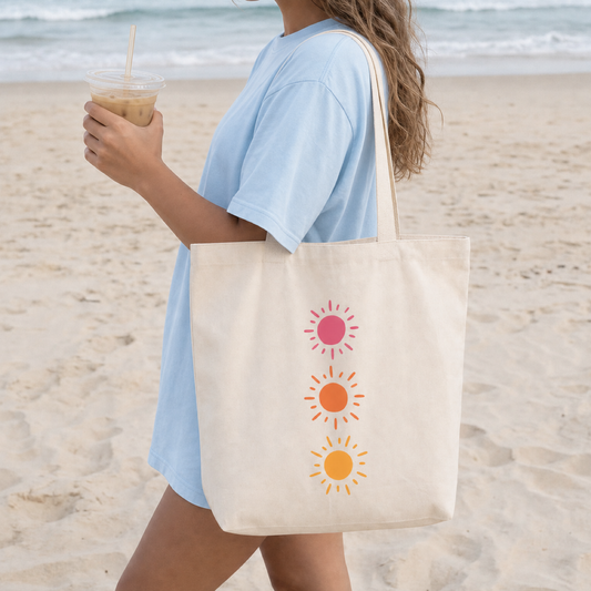 Retro Sun Tote Bag Sunset Edition