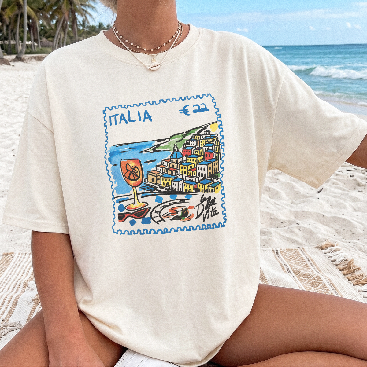 Italia La Dolce Vita Stamp Shirt