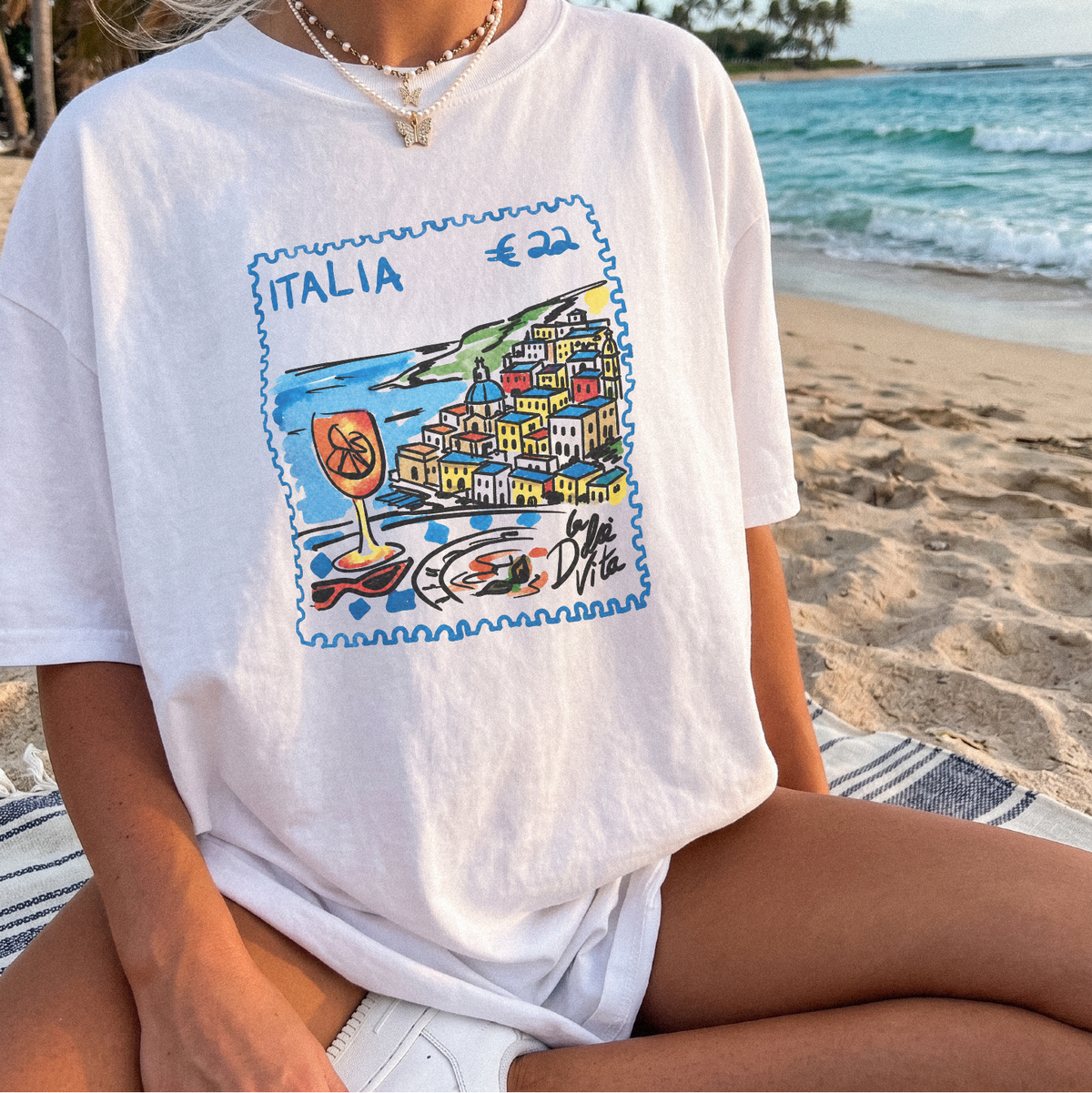 Italia La Dolce Vita Stamp Shirt