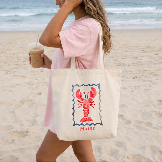 Maine Lobster Stamp Tote Bag