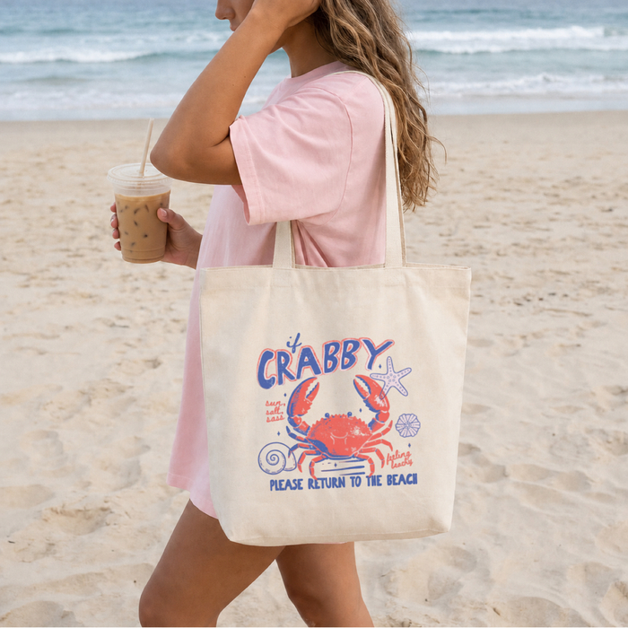 If Crabby Return To Beach Tote Bag